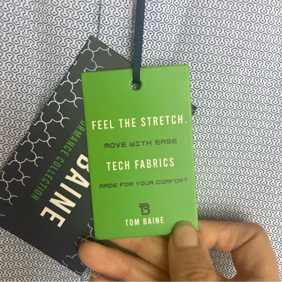 Tom Baine Performance Slim Fit Shirt 4 Way Stretch Wrinkle Free Flip Cuff 2XL - Picture 5 of 10